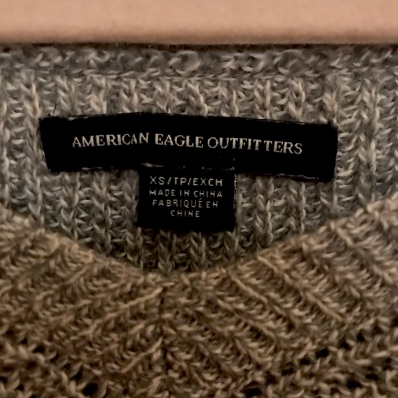 American Eagle Gray Sweater with tassel sleeves - Picture 5 of 5